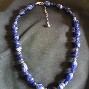 Lapis bead necklace 18" + extender